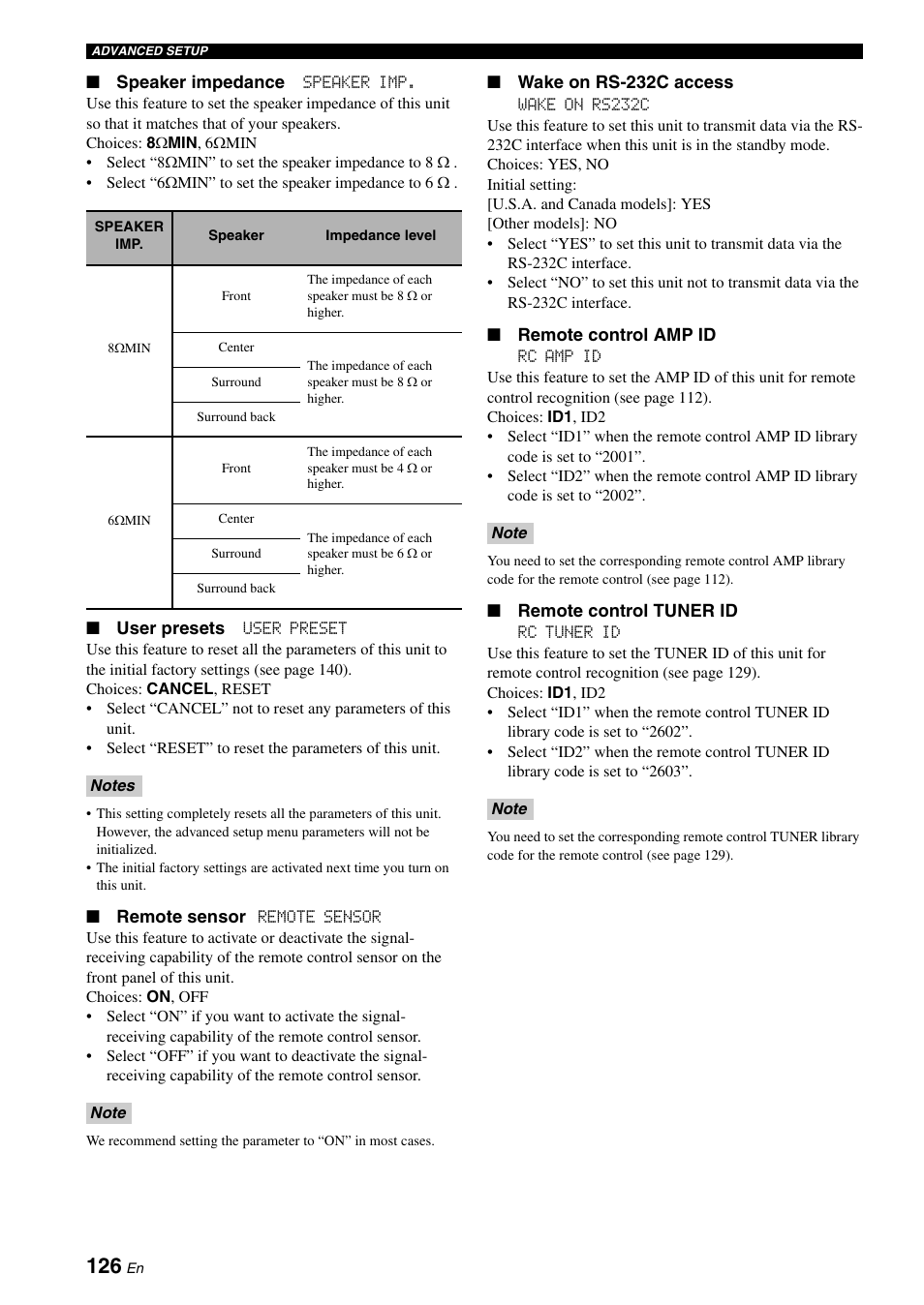 Yamaha RX-V2700 User Manual | Page 128 / 164