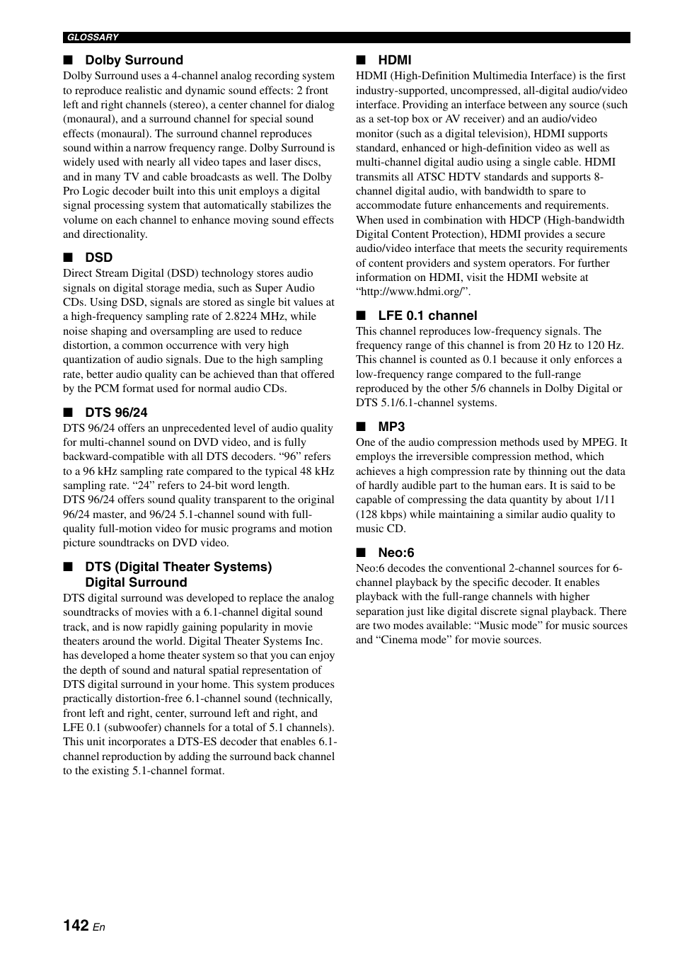 Yamaha RX-V2700 User Manual | Page 144 / 164