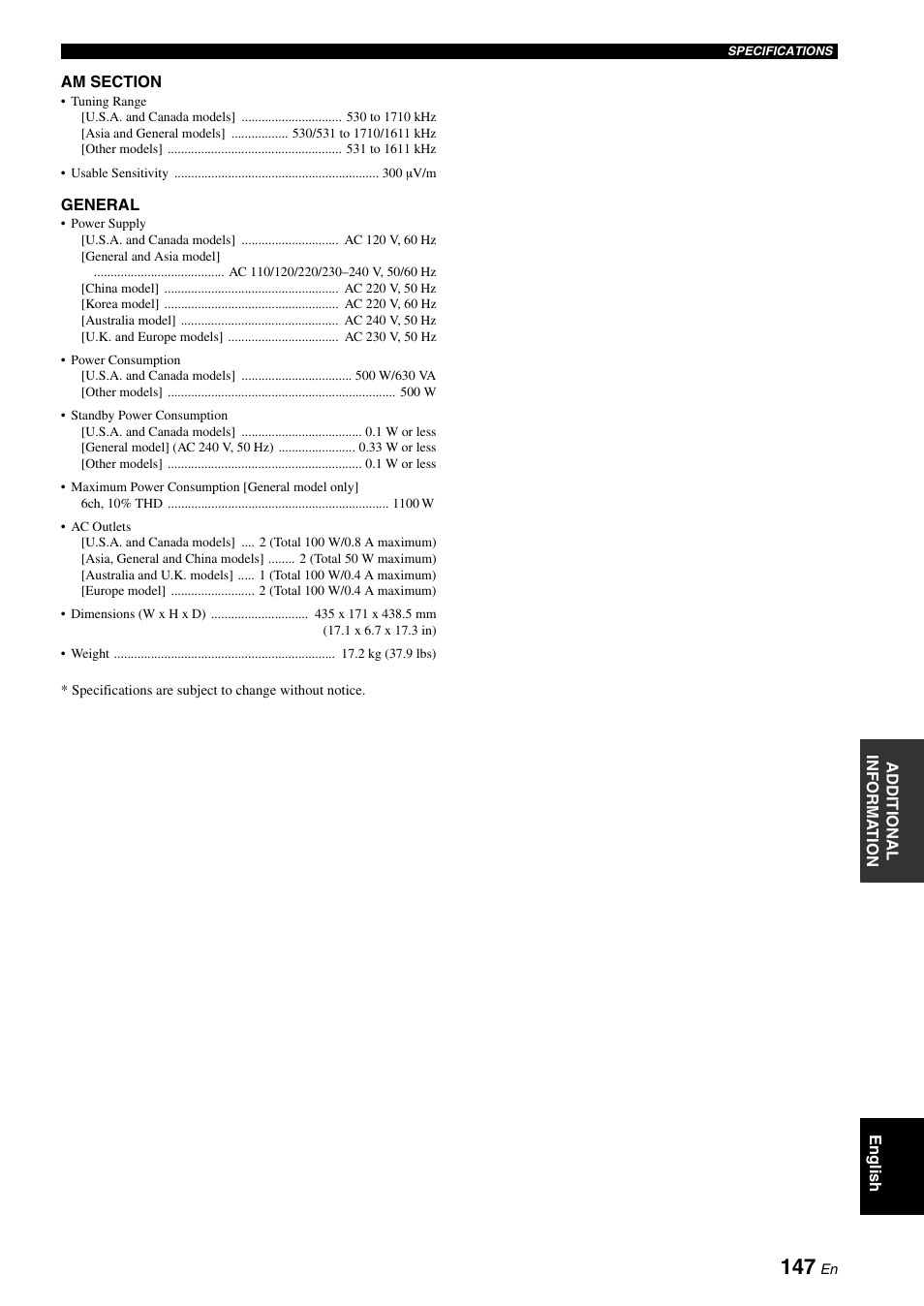 Yamaha RX-V2700 User Manual | Page 149 / 164