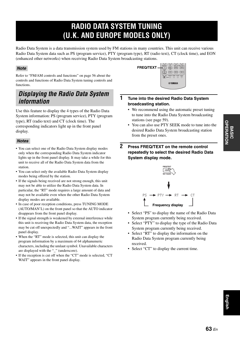 Displaying the radio data system information | Yamaha RX-V2700 User Manual | Page 65 / 164