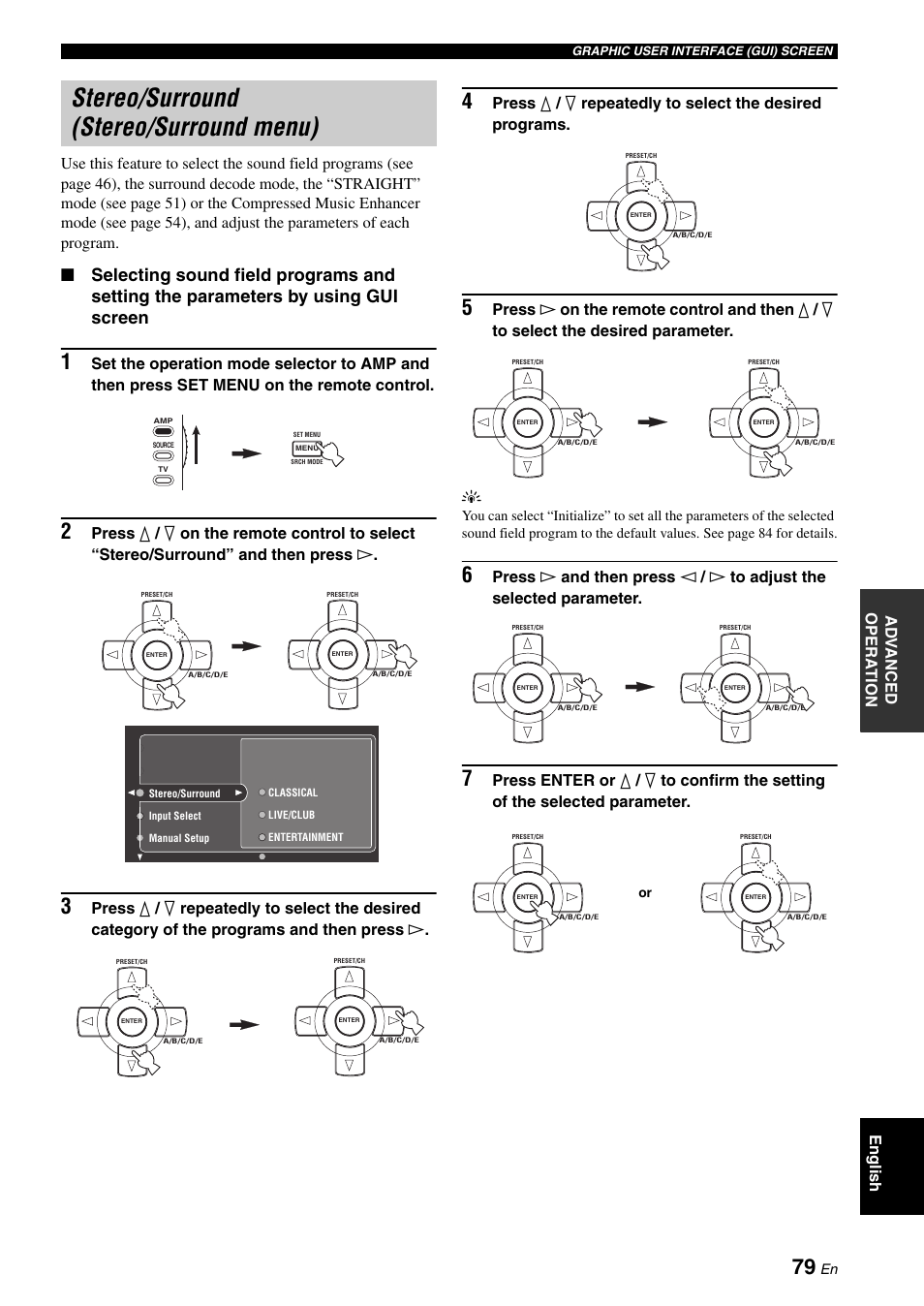 Stereo/surround (stereo/surround menu) | Yamaha RX-V2700 User Manual | Page 81 / 164