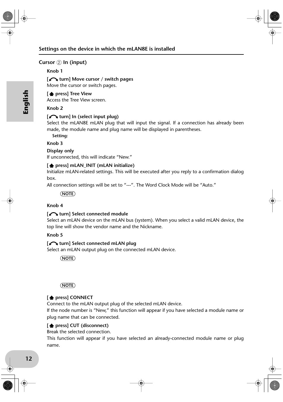 English | Yamaha mLAN8E User Manual | Page 12 / 63