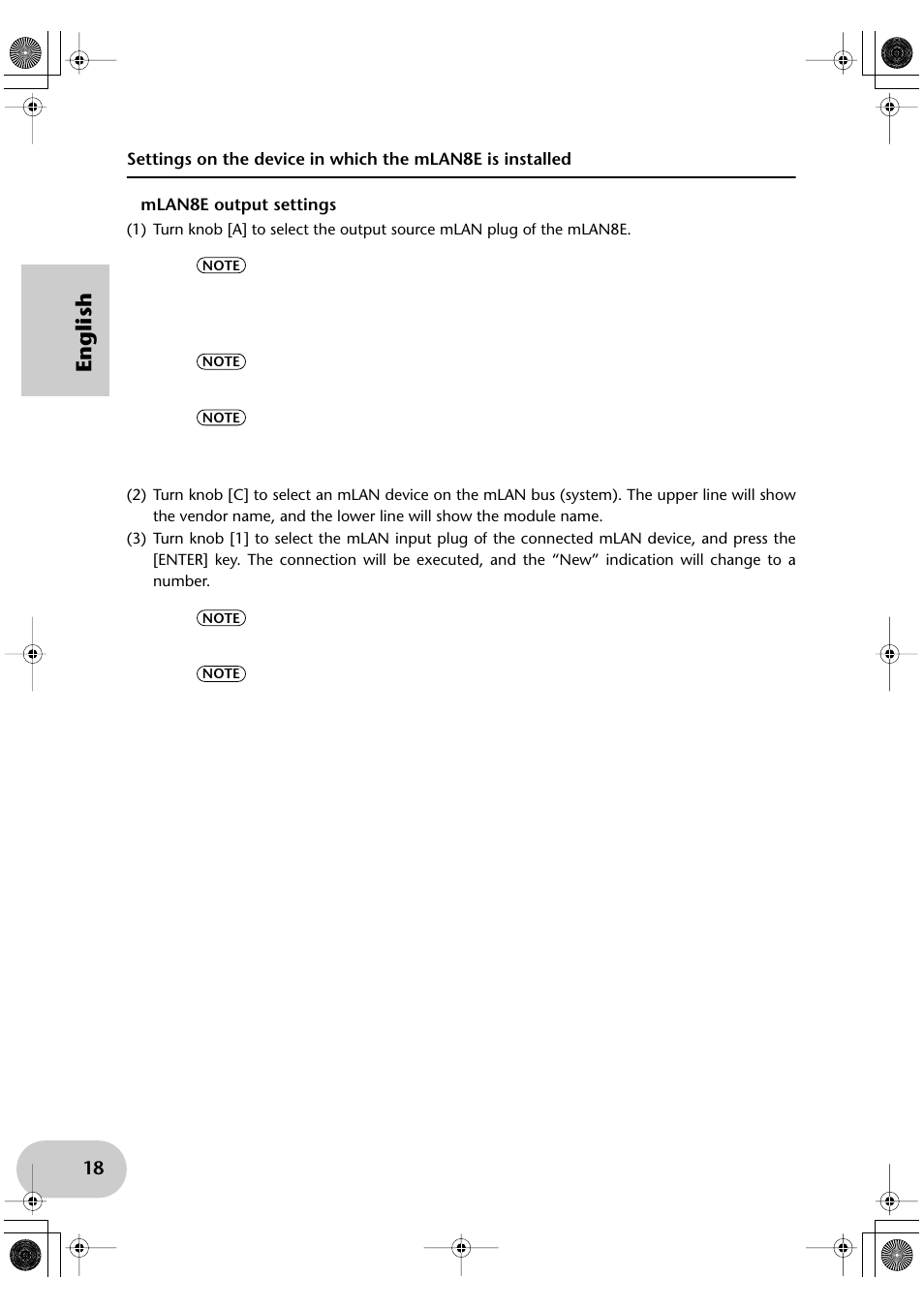 English | Yamaha mLAN8E User Manual | Page 18 / 63