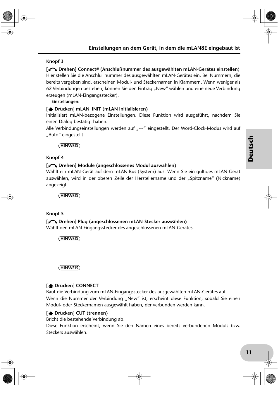 Deutsch | Yamaha mLAN8E User Manual | Page 31 / 63