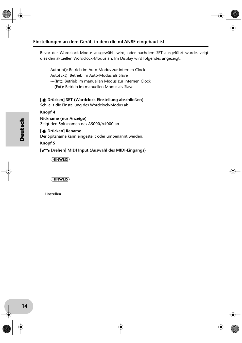 Deutsch | Yamaha mLAN8E User Manual | Page 34 / 63