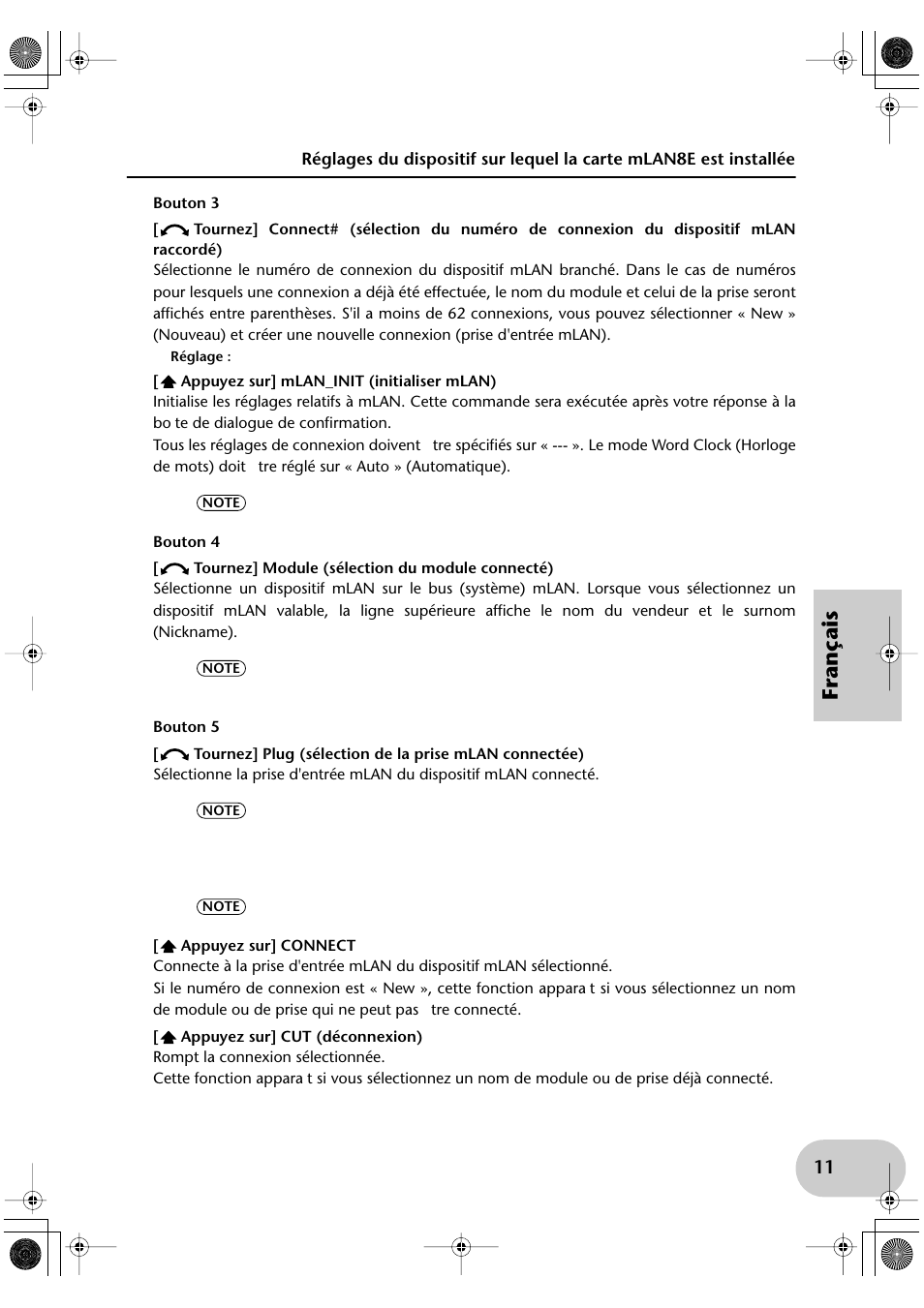 Français | Yamaha mLAN8E User Manual | Page 51 / 63