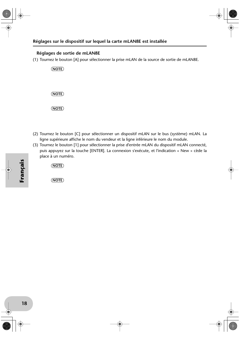 Français | Yamaha mLAN8E User Manual | Page 58 / 63