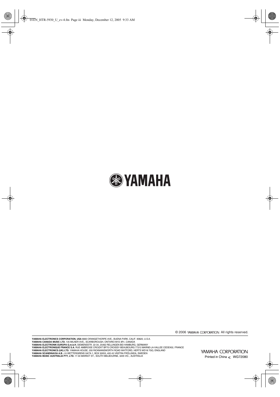 Yamaha HTR-5930 User Manual | Page 74 / 74