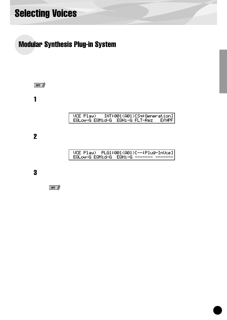 Selecting voices, Modular synthesis plug-in system | Yamaha PLG150-VL User Manual | Page 15 / 56
