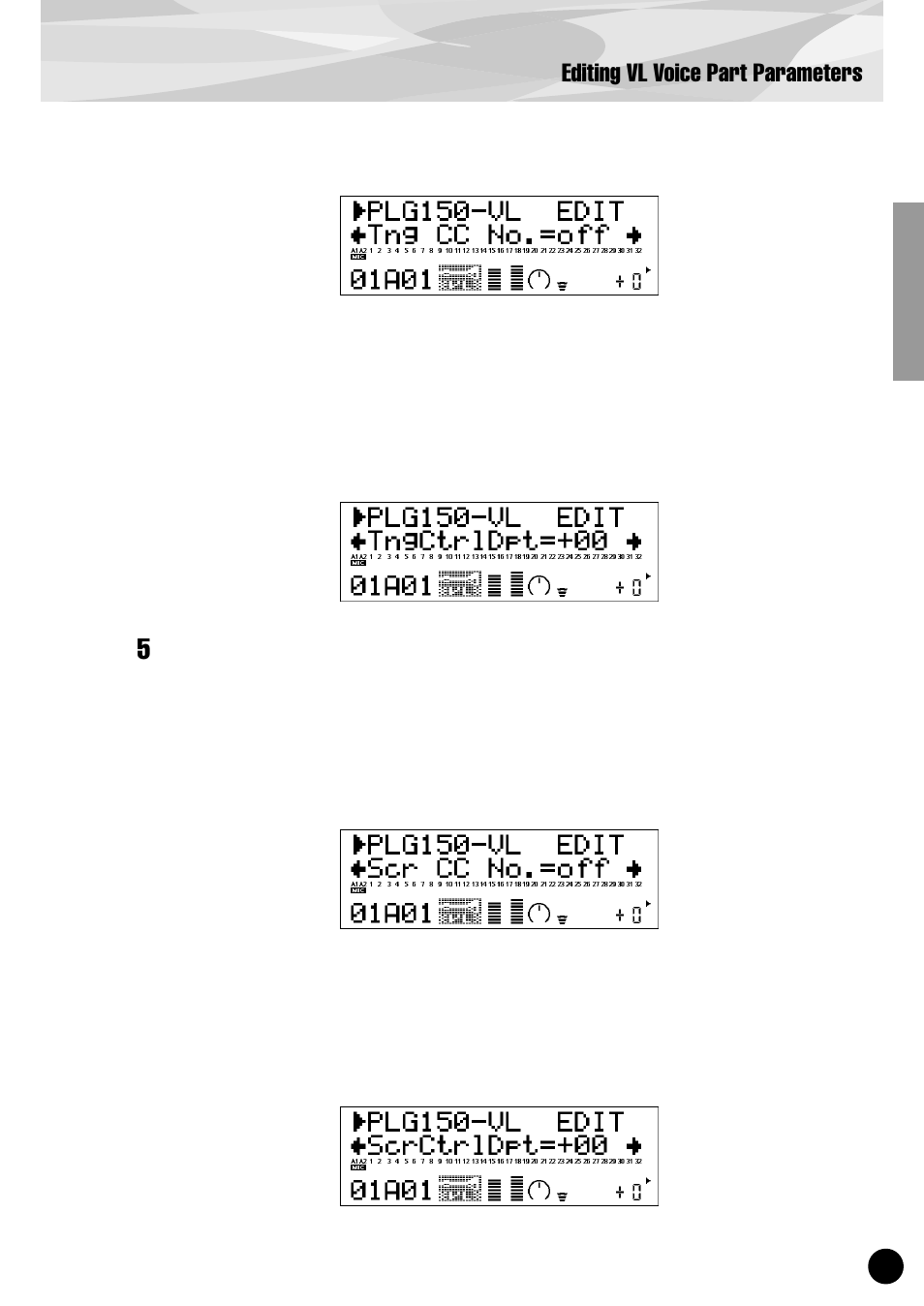 Editing vl voice part parameters | Yamaha PLG150-VL User Manual | Page 23 / 56