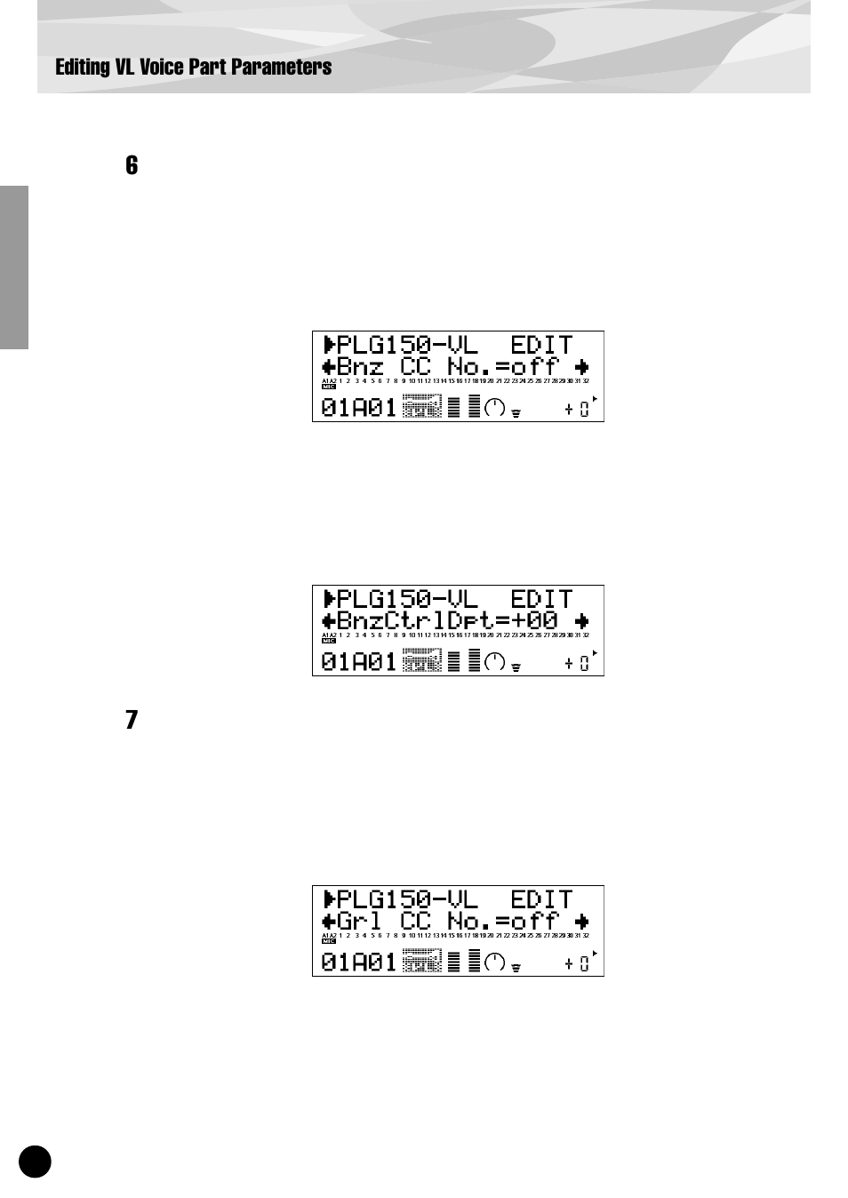 Editing vl voice part parameters | Yamaha PLG150-VL User Manual | Page 24 / 56