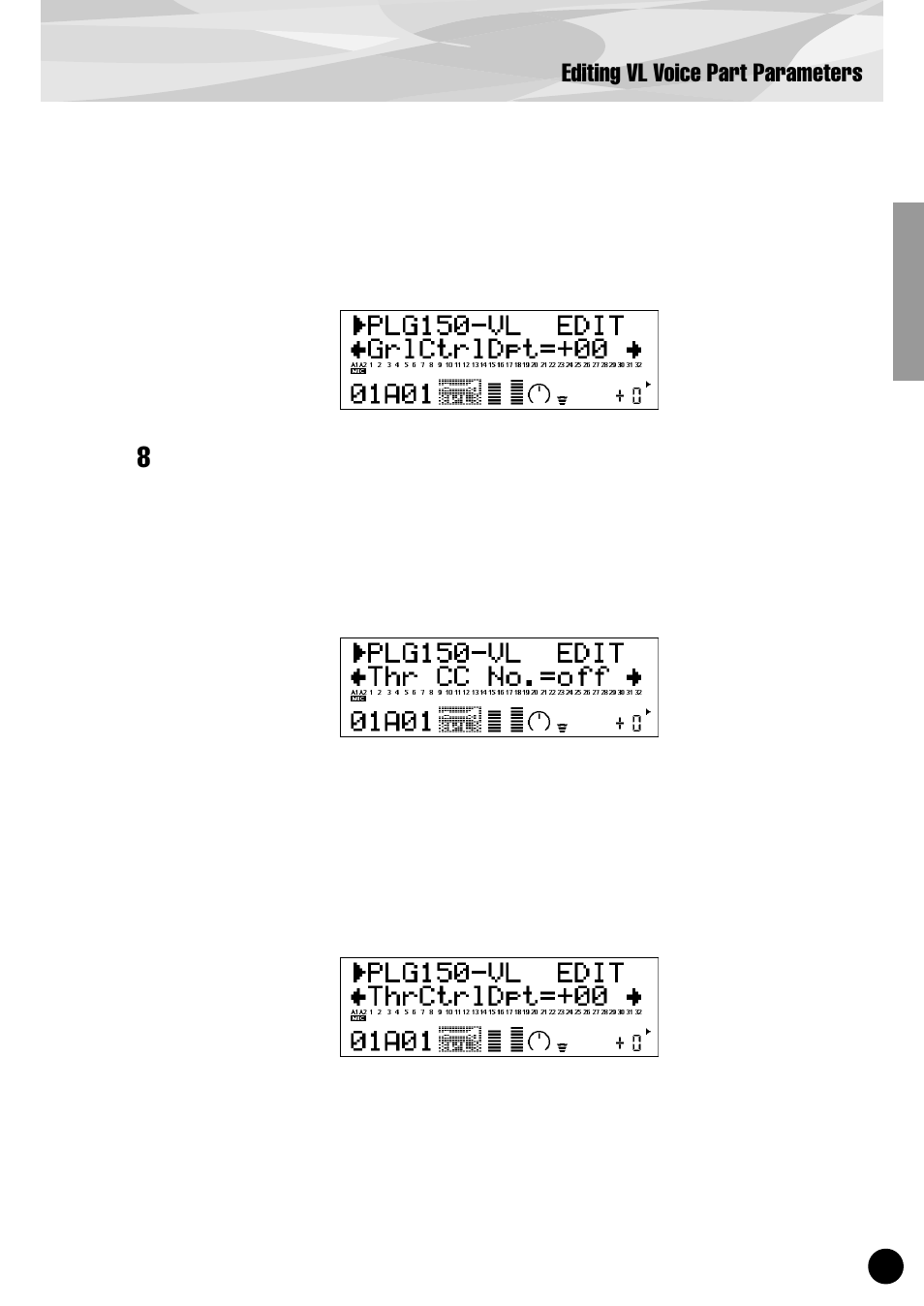 Editing vl voice part parameters | Yamaha PLG150-VL User Manual | Page 25 / 56