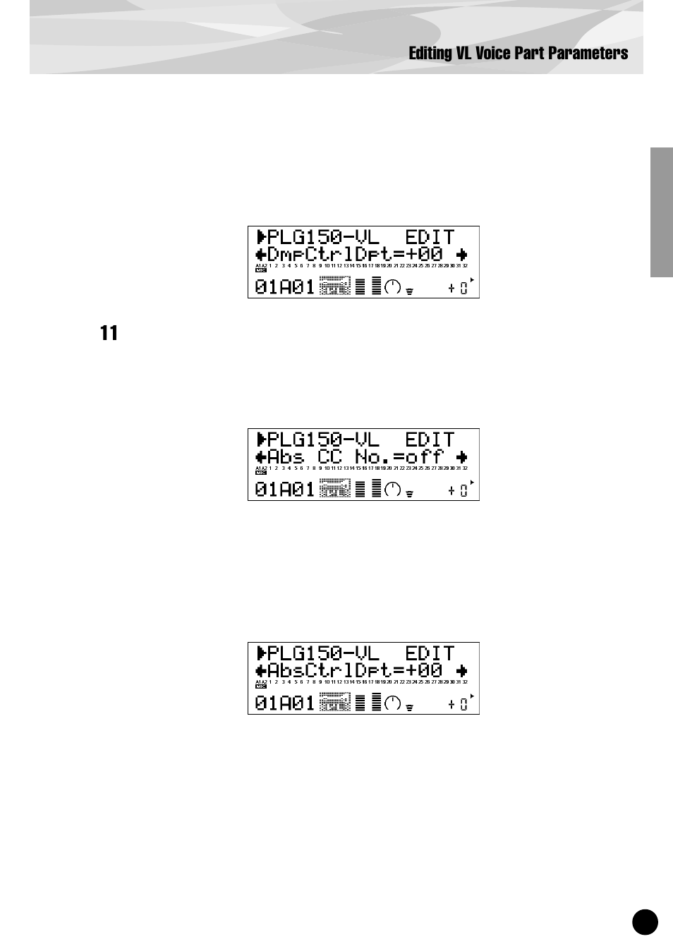 Editing vl voice part parameters | Yamaha PLG150-VL User Manual | Page 27 / 56