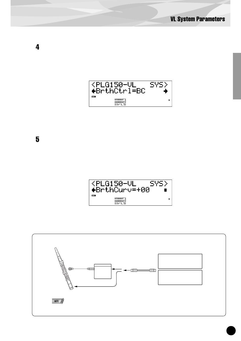 Vl system parameters, Breath control, Breath curve | Yamaha PLG150-VL User Manual | Page 33 / 56