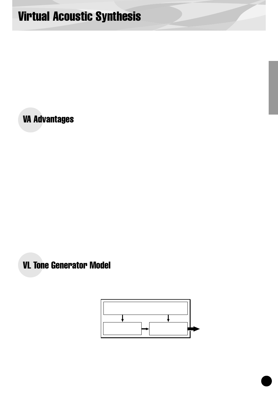 Virtual acoustic synthesis, Va advantages, Vl tone generator model | Yamaha PLG150-VL User Manual | Page 9 / 56