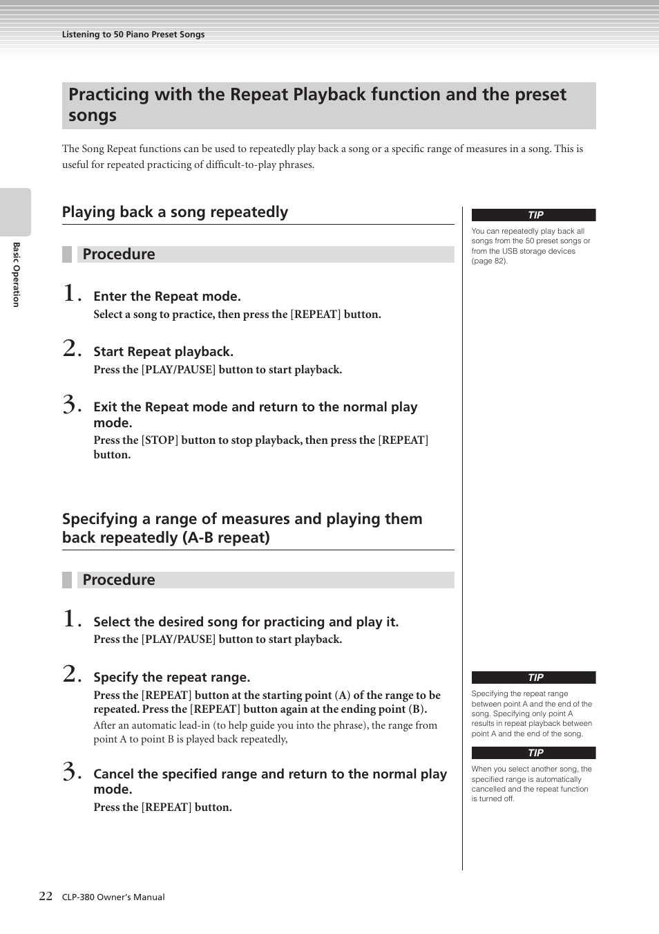 Yamaha CLAVINOVA C L P - 3 8 0 User Manual | Page 22 / 136