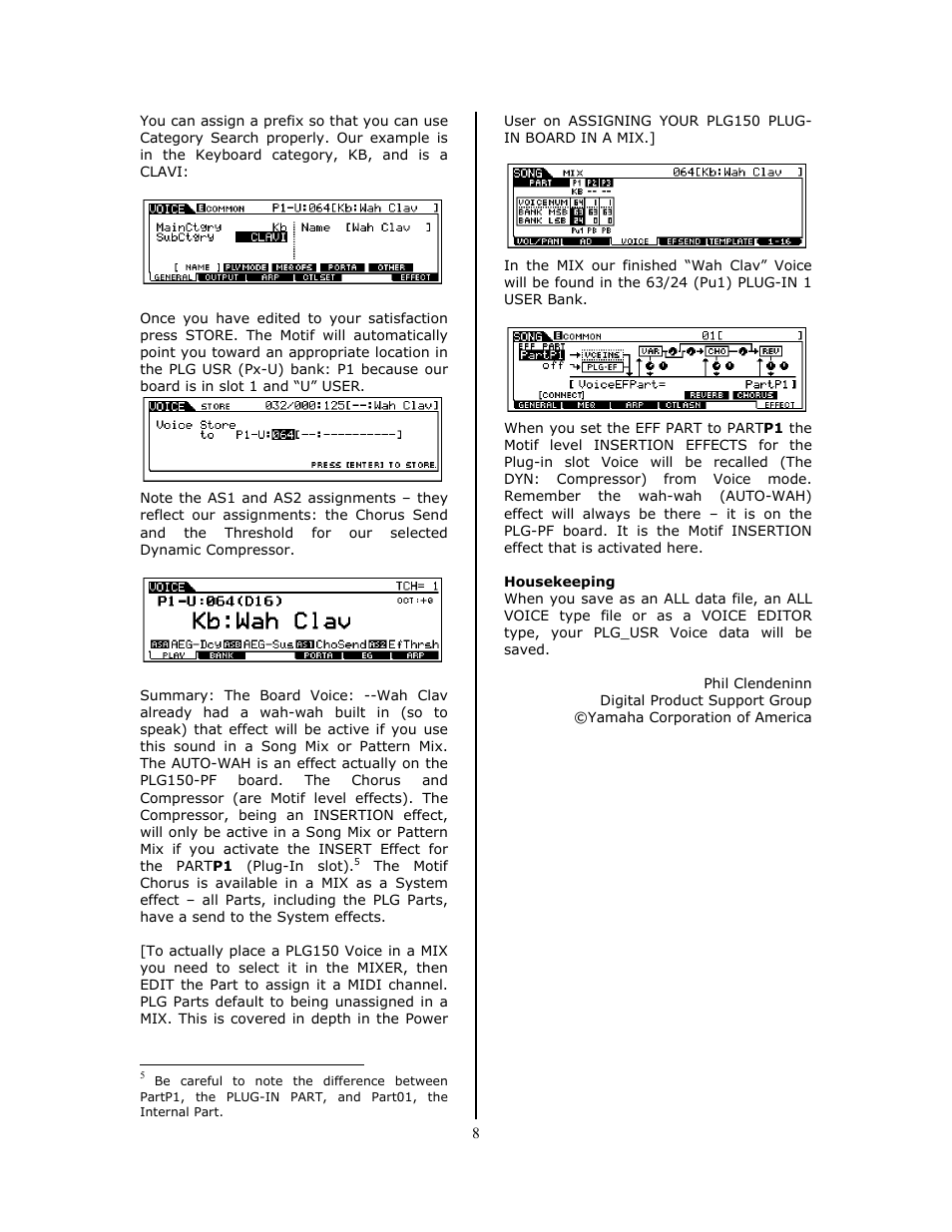 Housekeeping | Yamaha Motif and the Modular Synthesis Plug-in System Professional Piano Plug-in Board PLG150-PF User Manual | Page 8 / 8