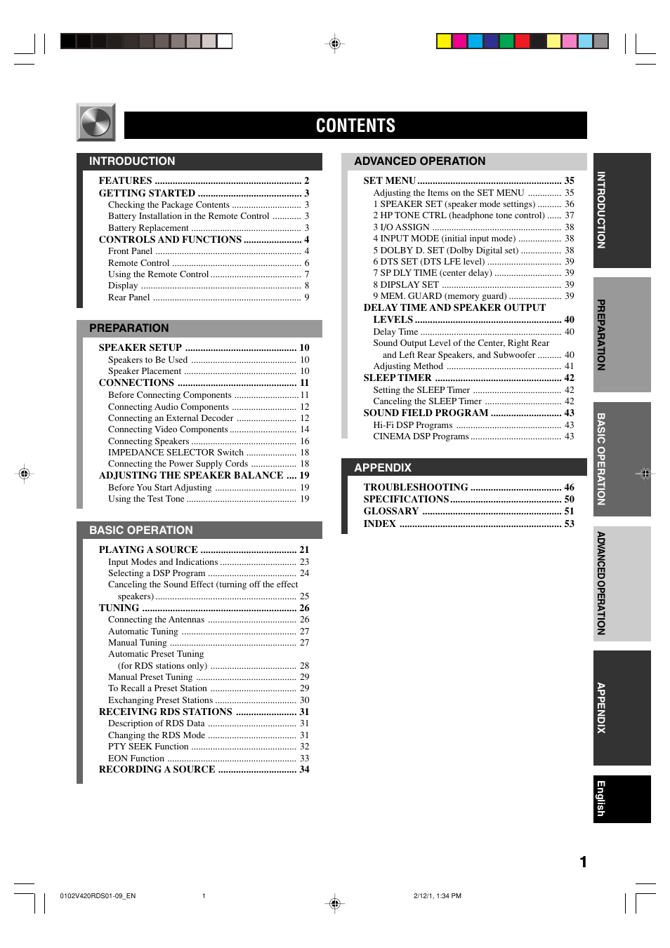 Yamaha RX-V420RDS User Manual | Page 3 / 57