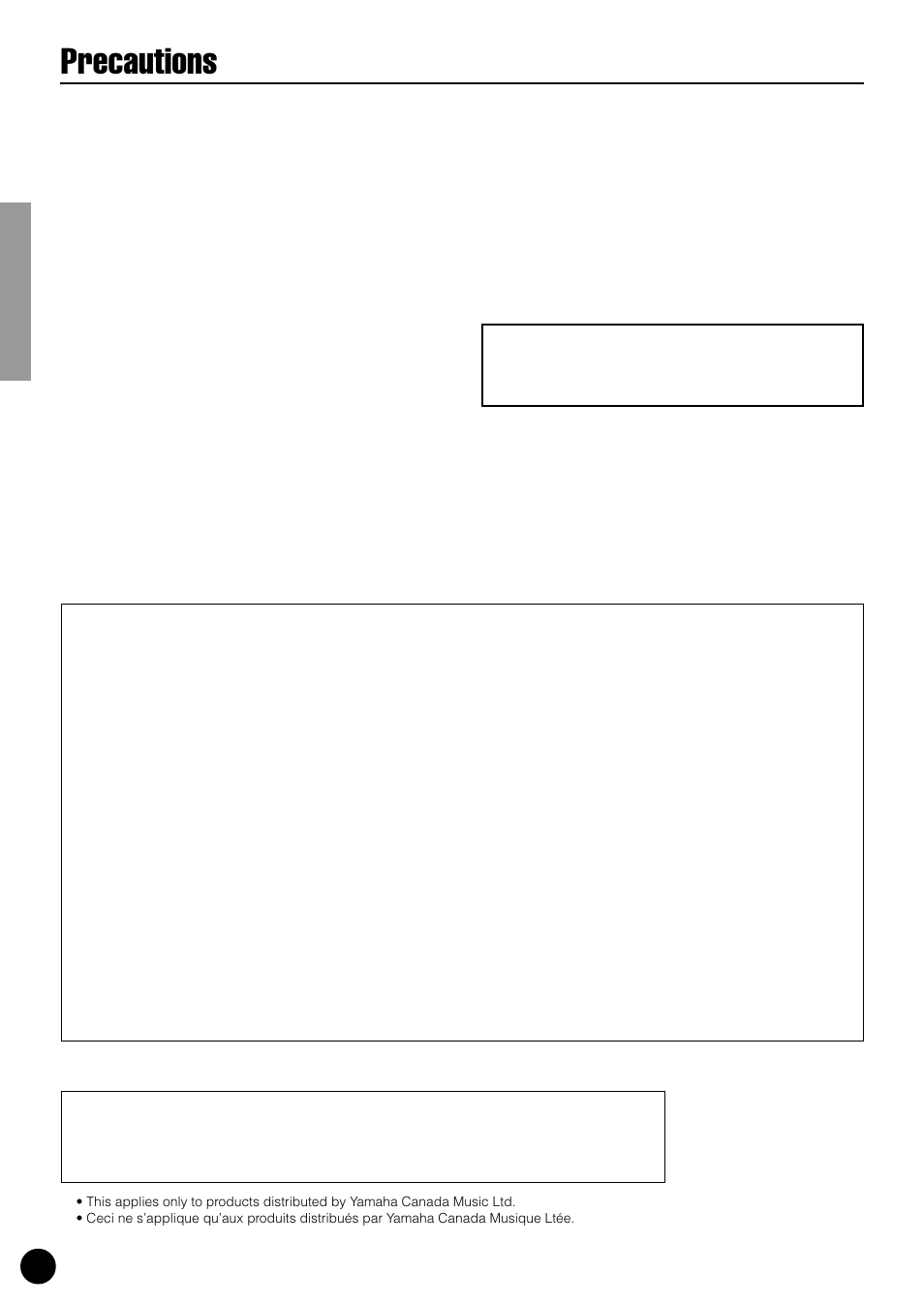 Precautions, Canada | Yamaha PLG100-XG User Manual | Page 2 / 42