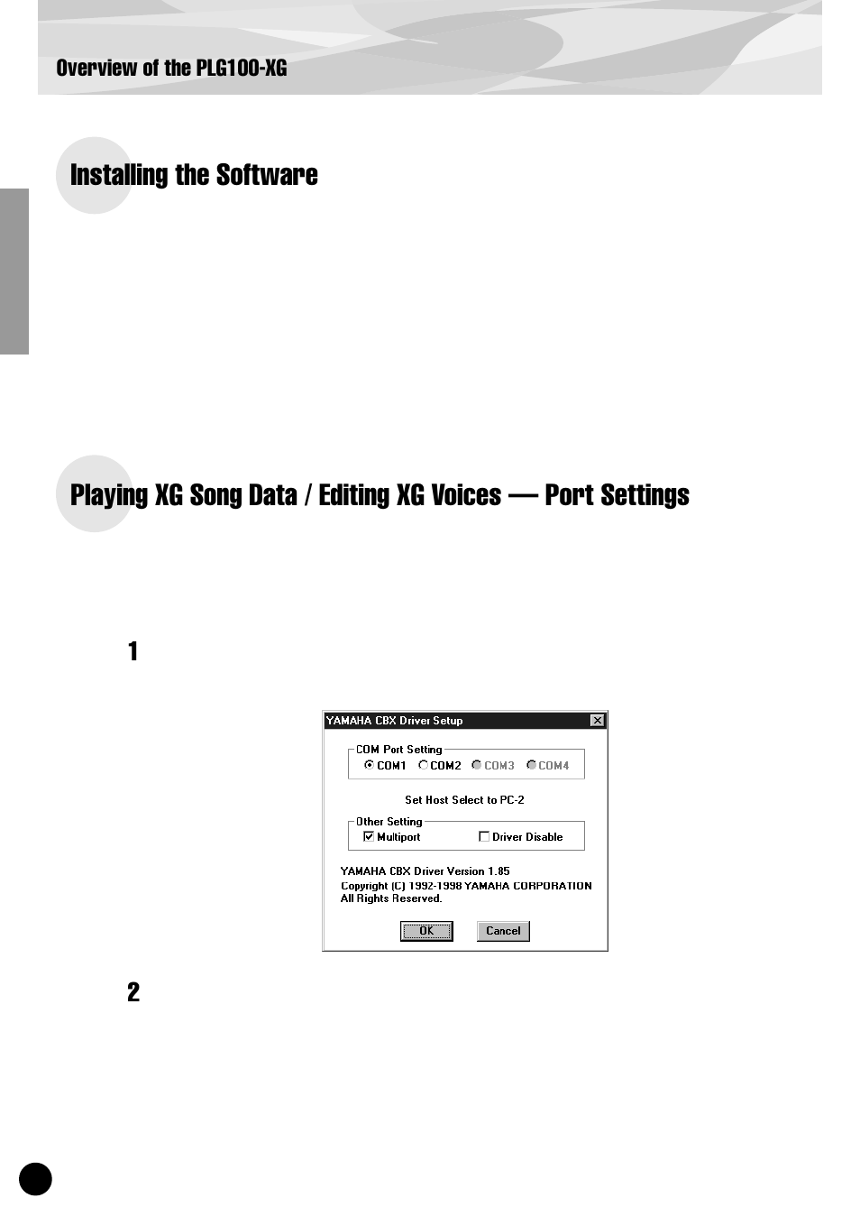 Installing the software, Overview of the plg100-xg | Yamaha PLG100-XG User Manual | Page 8 / 42