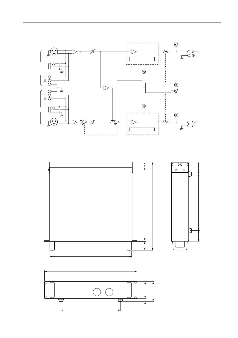 Block diagram, Dimensions | Yamaha P3200 User Manual | Page 11 / 12