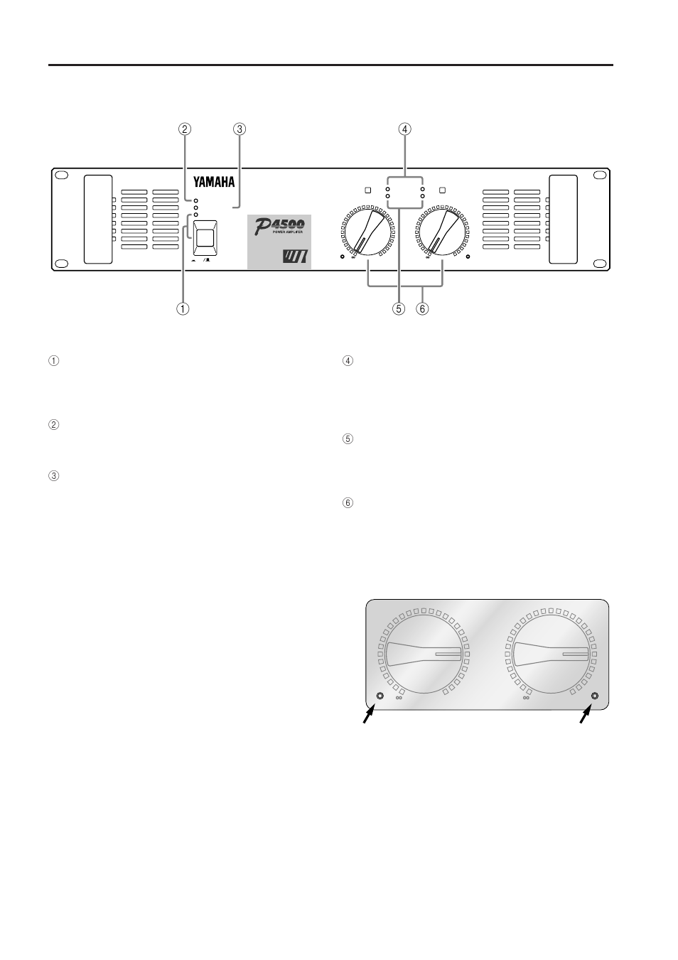 Controls and functions, Front panel | Yamaha P3200 User Manual | Page 4 / 12