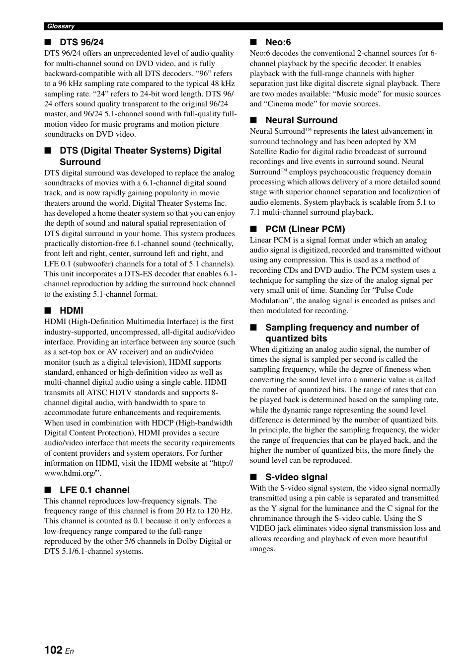 Yamaha HTR-6060 User Manual | Page 106 / 127