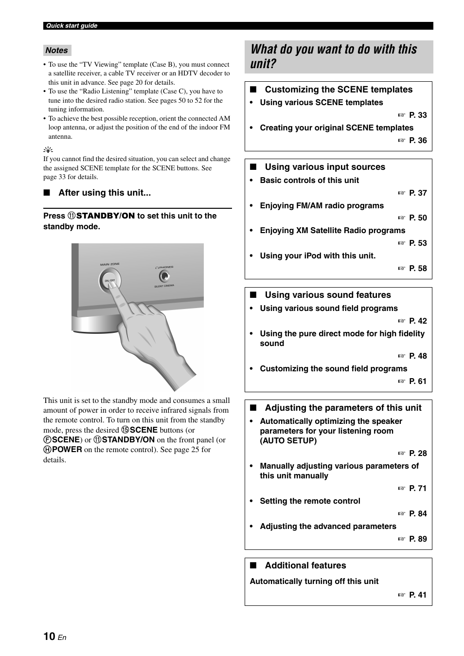 What do you want to do with this unit | Yamaha HTR-6060 User Manual | Page 14 / 127