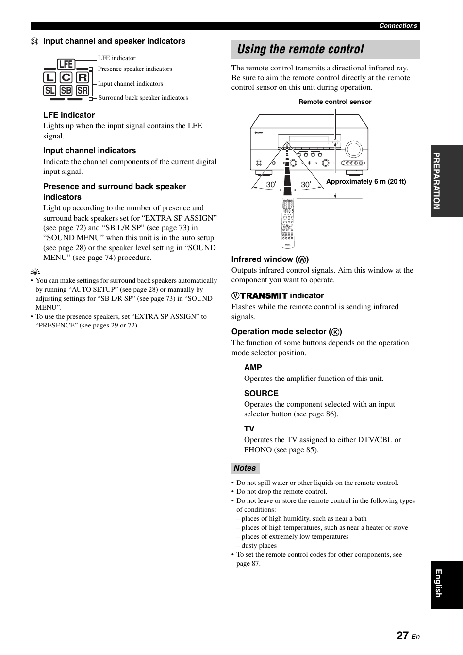 Using the remote control | Yamaha HTR-6060 User Manual | Page 31 / 127