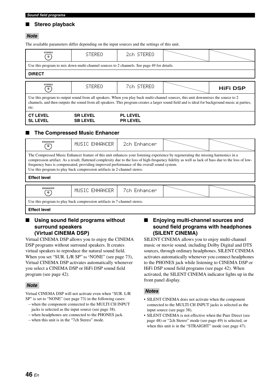 Stereo playback | Yamaha HTR-6060 User Manual | Page 50 / 127