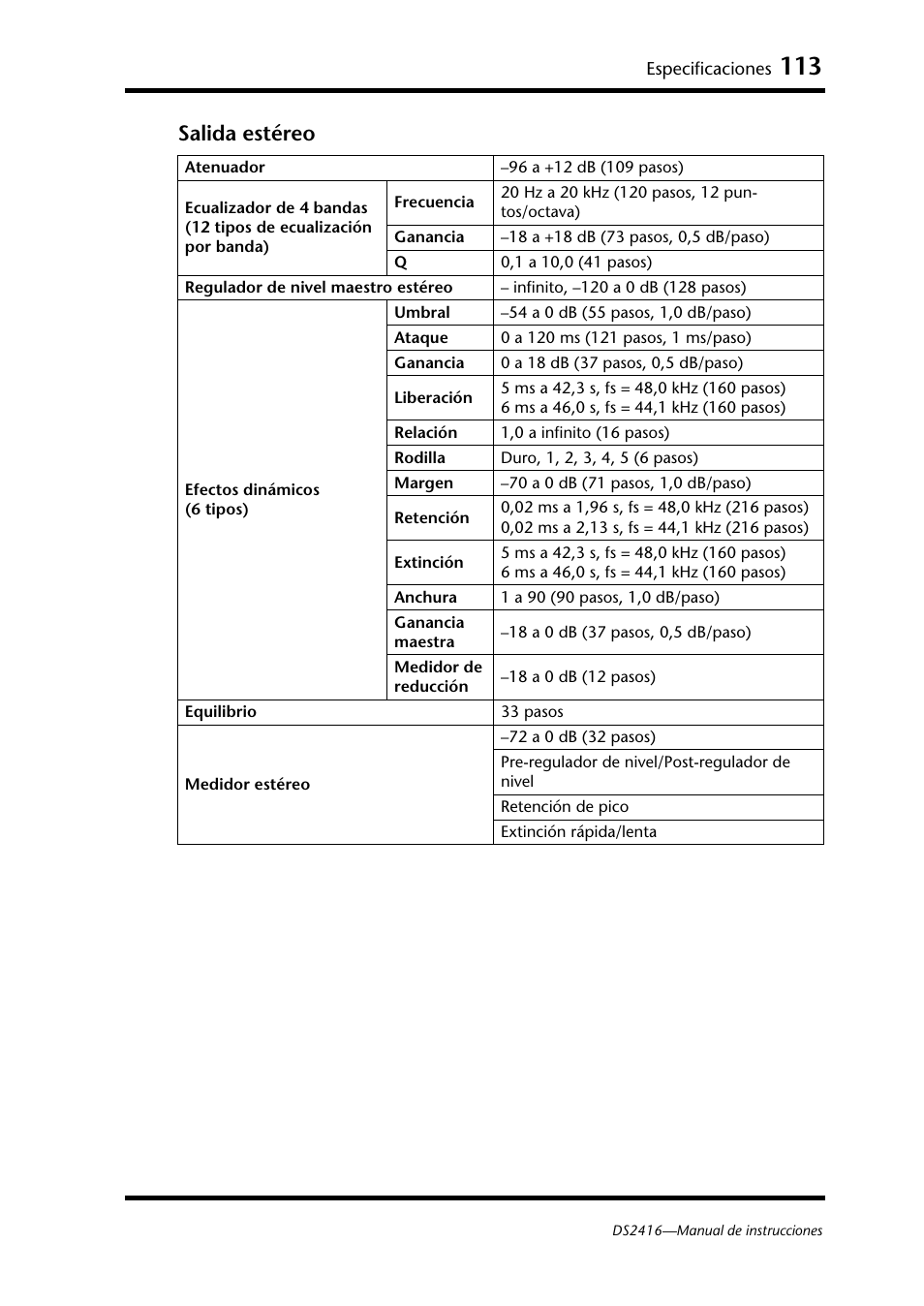 Salida estéreo | Yamaha DS2416 User Manual | Page 112 / 161