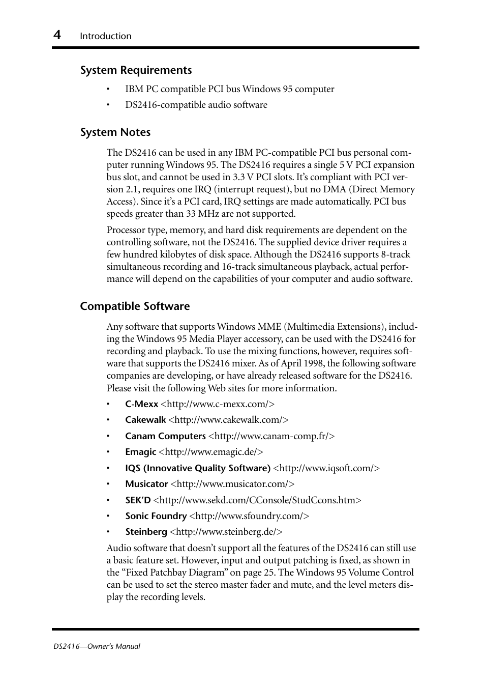 Yamaha DS2416 User Manual | Page 6 / 161