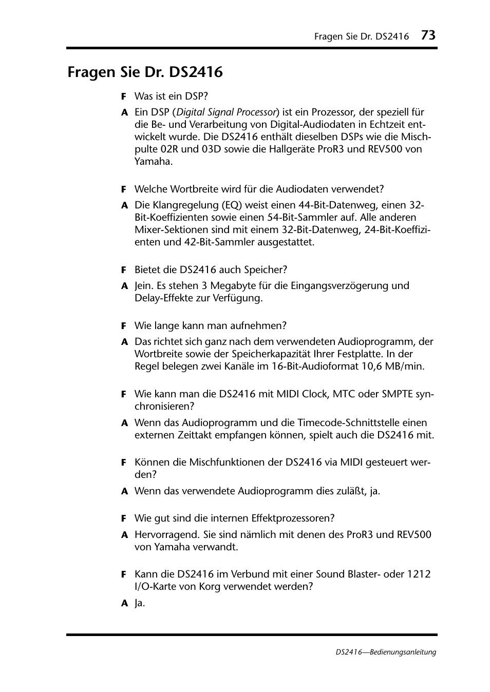 Fragen sie dr. ds2416 | Yamaha DS2416 User Manual | Page 73 / 161