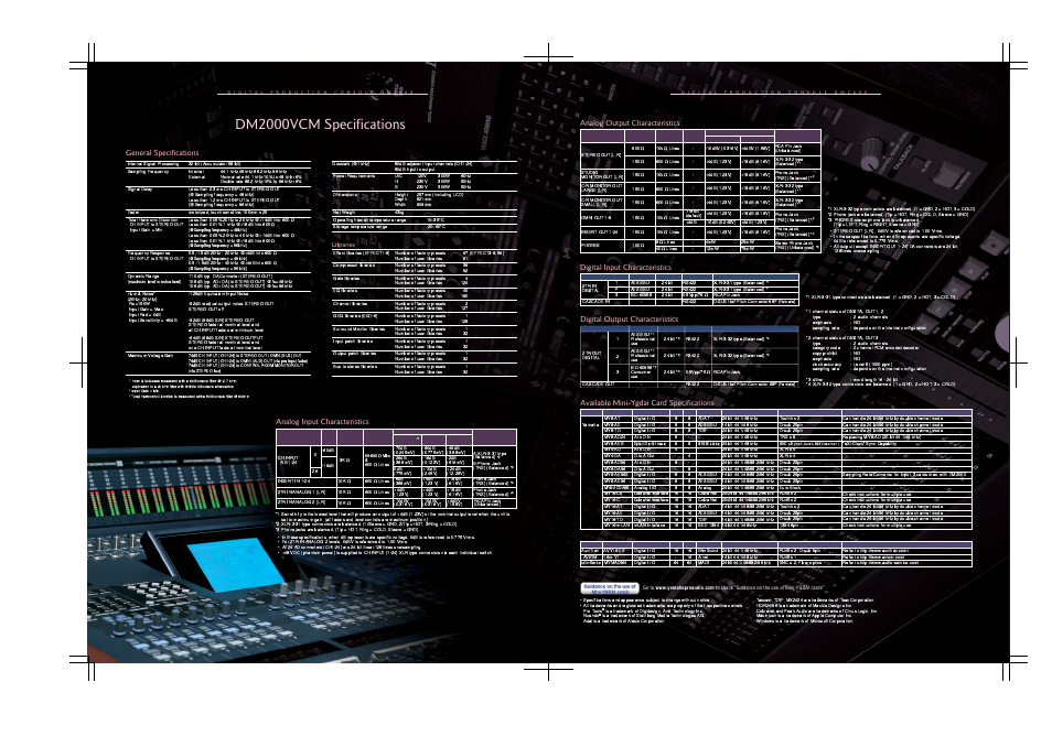 Dm2000vcm specifications | Yamaha DM 2000VCM User Manual | Page 11 / 12
