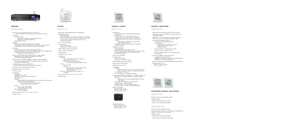 Mcx-2000, Mcx-a10, Mcx-ca15 | Yamaha MusicCAST MCX-2000 User Manual | Page 8 / 8