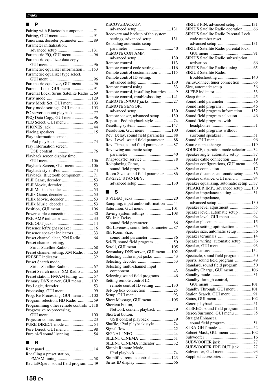 Yamaha RX-Z7 User Manual | Page 158 / 178