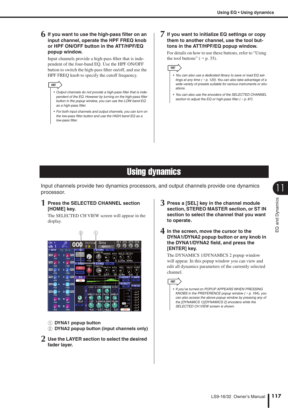 Using dynamics, P. 117) | Yamaha WH39070 User Manual | Page 117 / 290