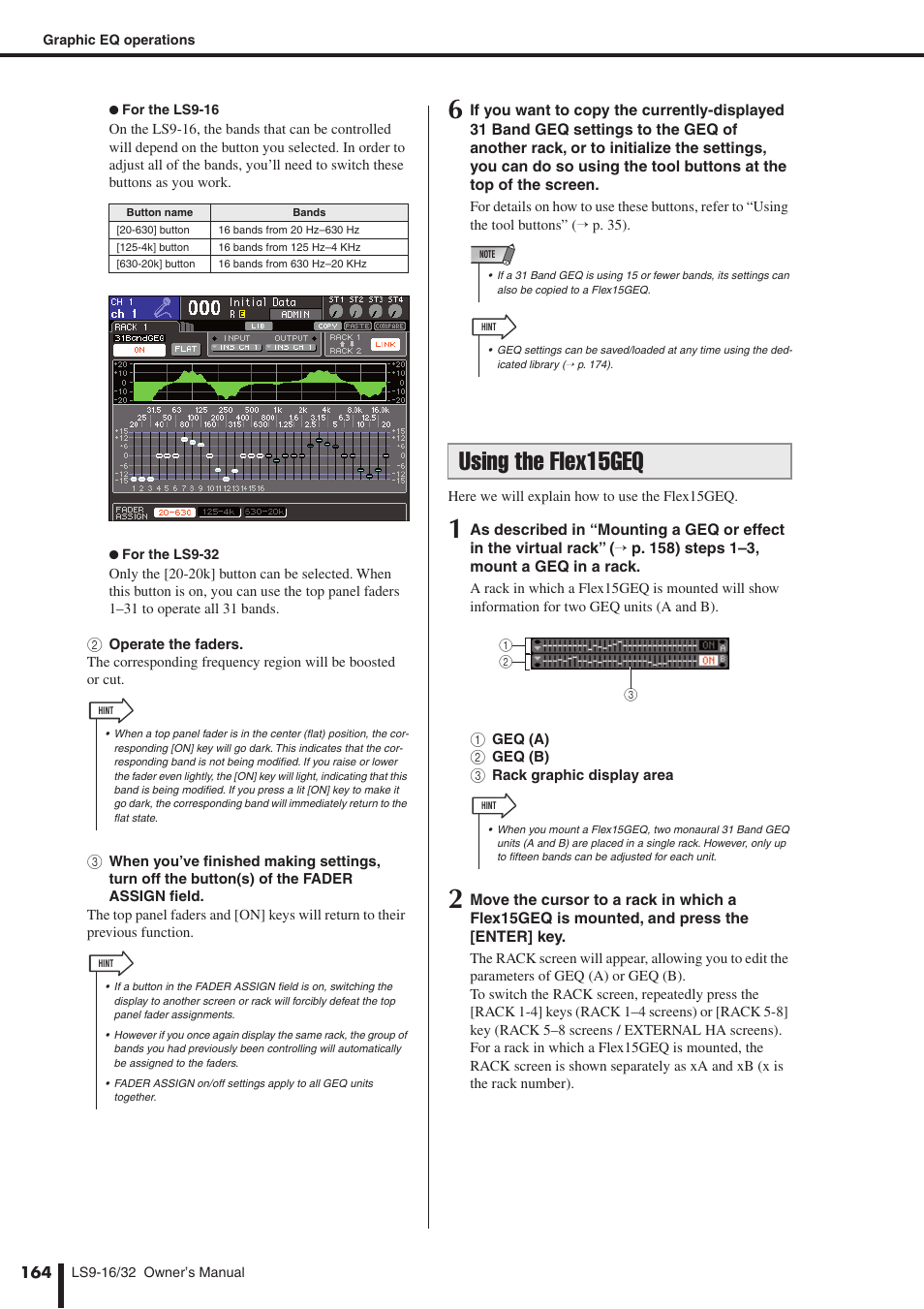 Using the flex15geq, W) or “using the flex15geq, P. 164) | Yamaha WH39070 User Manual | Page 164 / 290