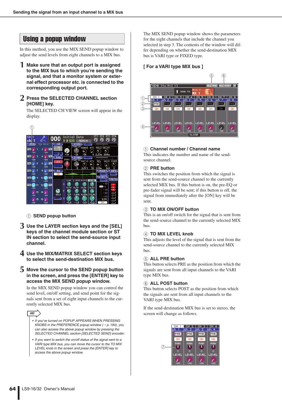 Using a popup window | Yamaha WH39070 User Manual | Page 64 / 290