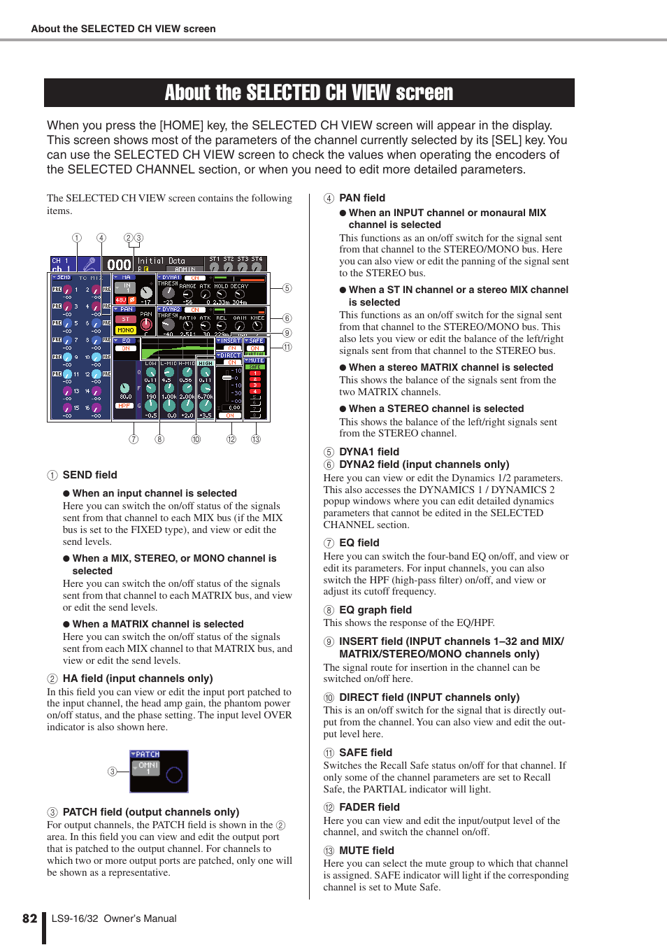 About the selected ch view screen | Yamaha WH39070 User Manual | Page 82 / 290