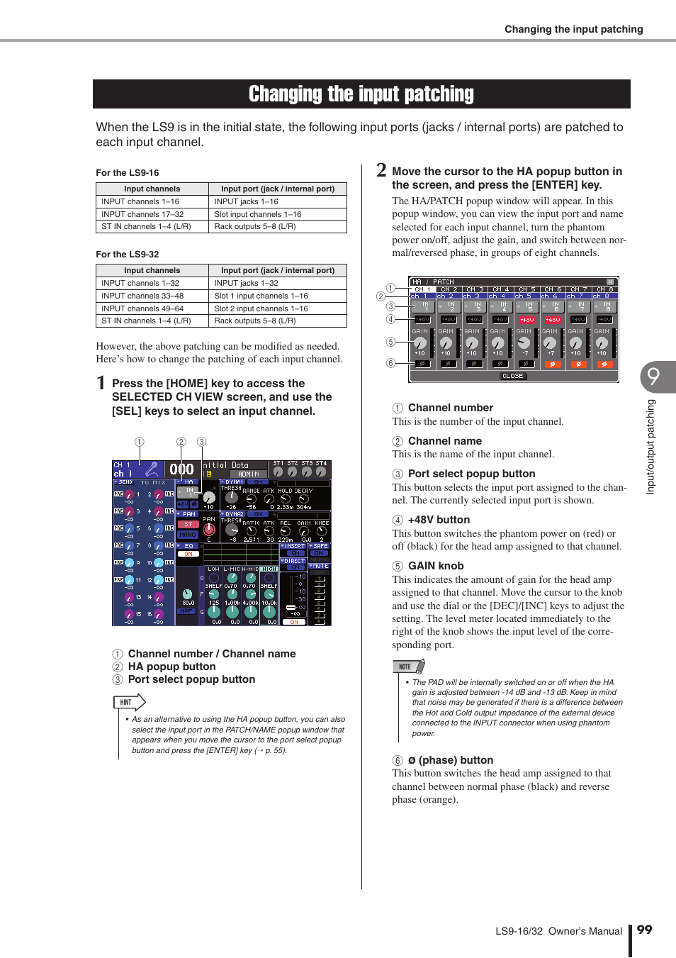 Changing the input patching | Yamaha WH39070 User Manual | Page 99 / 290