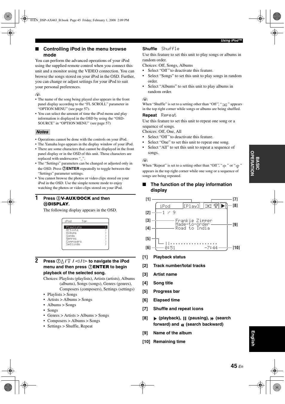 Yamaha DSP-AX463 User Manual | Page 47 / 90