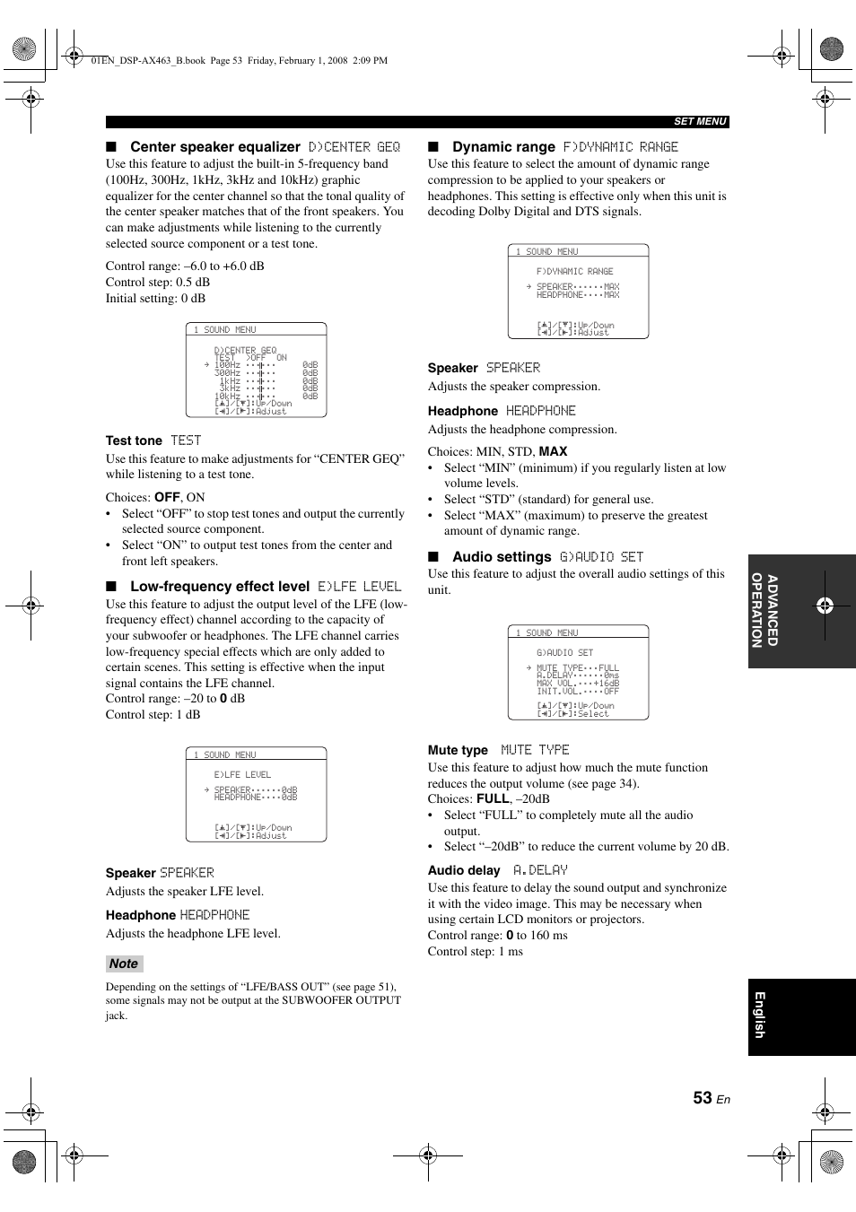 Yamaha DSP-AX463 User Manual | Page 55 / 90