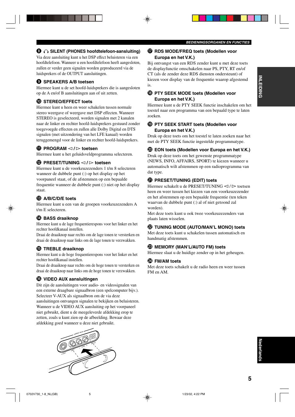 Yamaha RX-V730RDS User Manual | Page 7 / 71