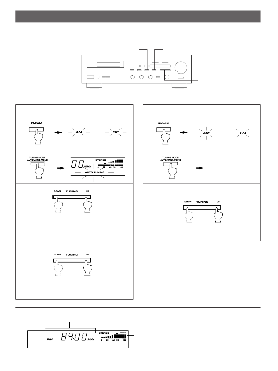 Tuning operations | Yamaha RX-460 User Manual | Page 10 / 16