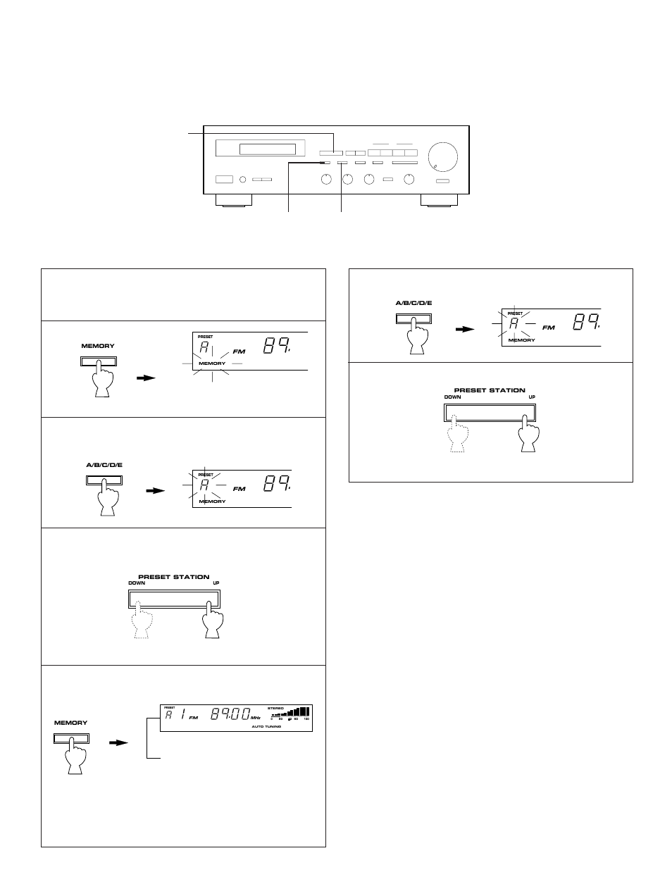 Preset tuning | Yamaha RX-460 User Manual | Page 11 / 16