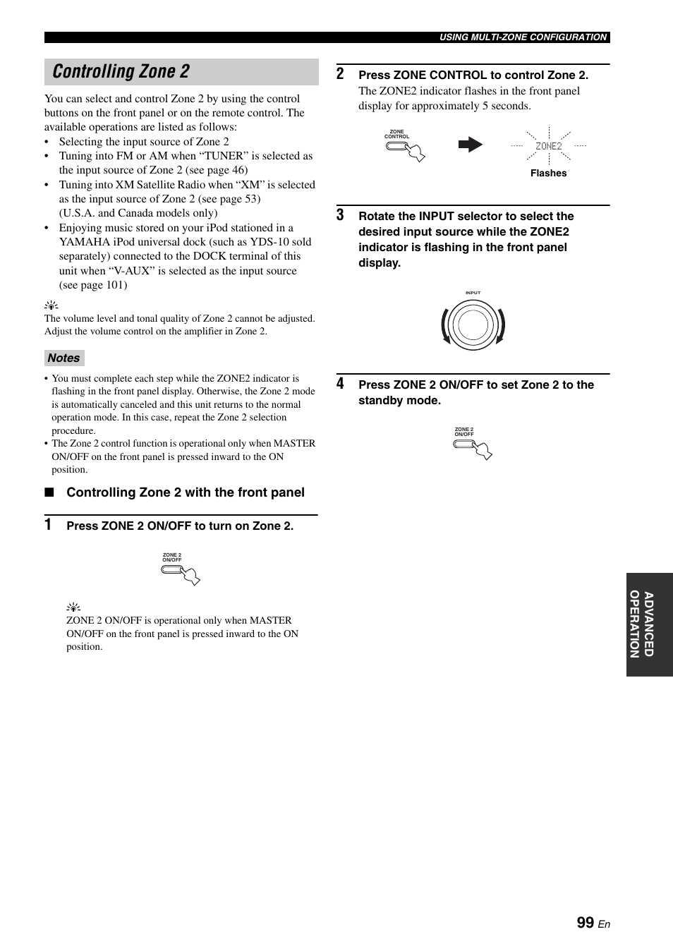Controlling zone 2 | Yamaha RX-N600 User Manual | Page 103 / 132