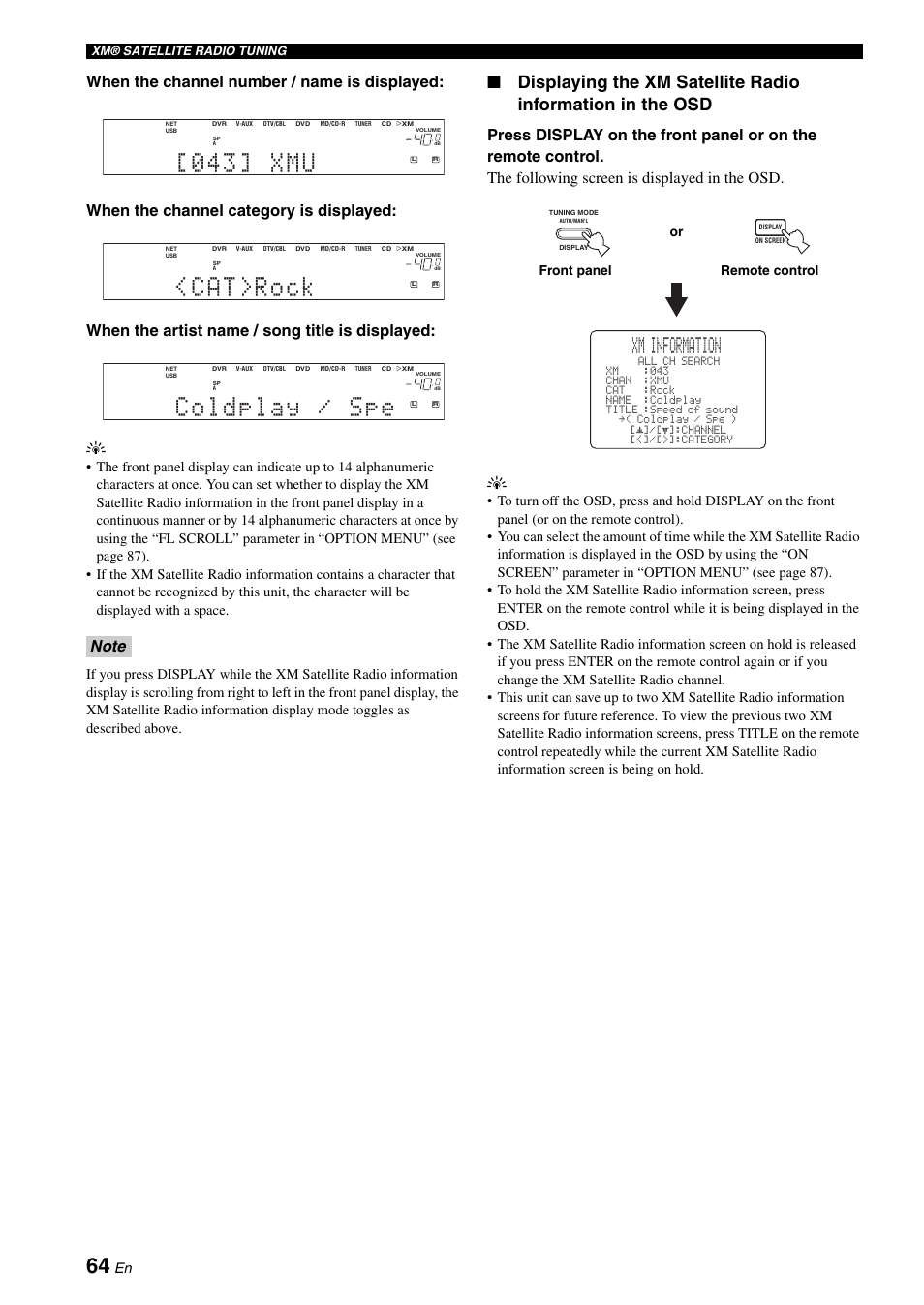 0 4 3 ] x m u, C a t > r o c k, Xm information | Yamaha RX-N600 User Manual | Page 68 / 132
