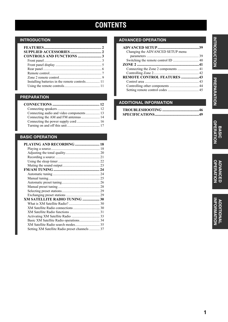 Yamaha RX-797 User Manual | Page 5 / 55