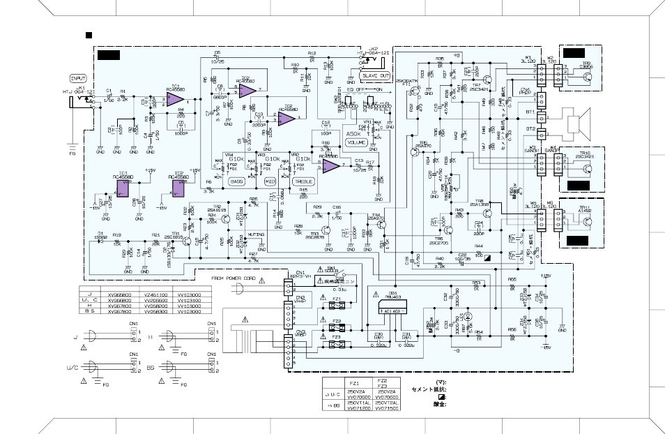 Overall circuit diagram, Main 1/4, Main 2/4 | Main 3/4, Main 4/4 | Yamaha POWERED SPEAKER DS60-112 User Manual | Page 11 / 19